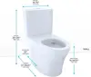 Aquia IV 0.9/1.28 GPF Dual Flush Two Piece Elongated Toilet with Push Button Flush Cotton 28.5"D x 15.5"W x 29.5"H 2