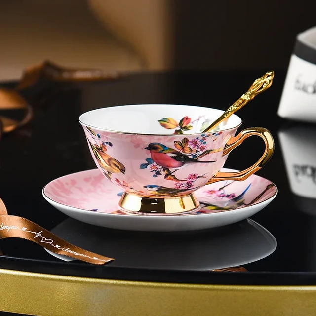 Set di tazze da caffè avanzate in Bone China Set di tazze da tè in ceramica  per tè pomeridiano in stile palazzo squisito - AliExpress