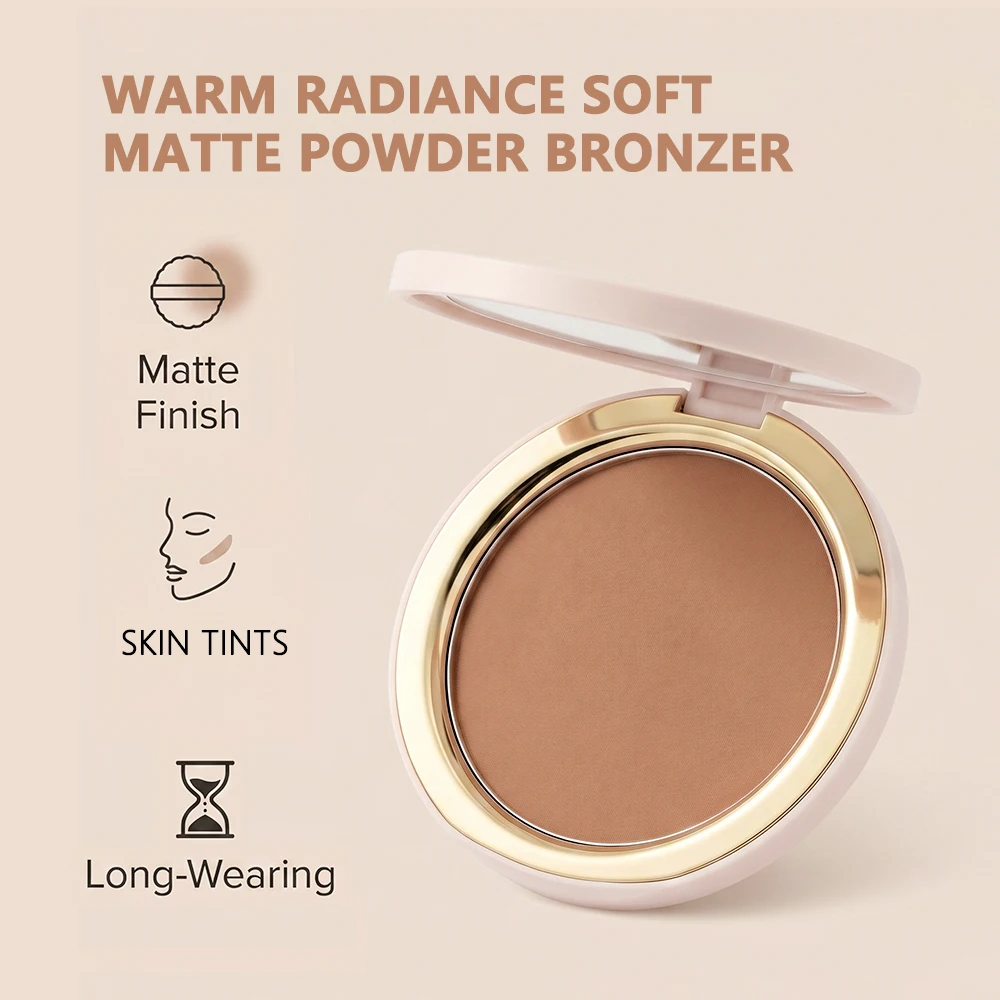 Warm Radiance Soft-Matte Bronzing Powder with Buildable Coverage