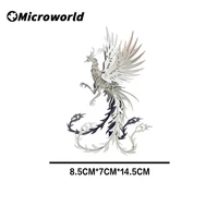 Microworld 3D Metal Animal Puzzle Bath Fire Phoenix Model Steel Warcraft DIY Assembled Jigsaw Detachable Toy Gift For Adult Teen 2