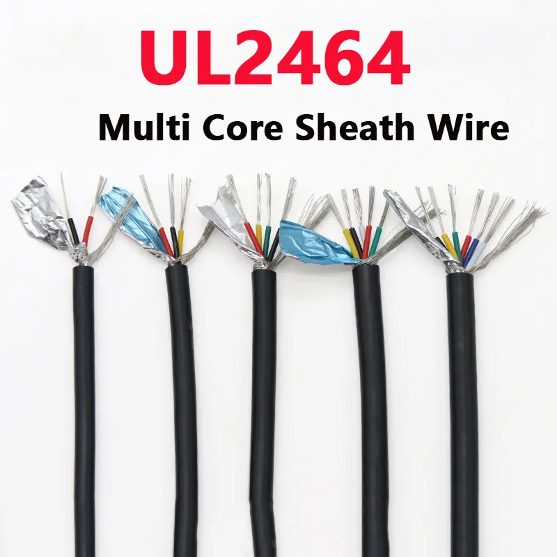 

UL2464 Core Shielded Cable Pure Copper Shield Wire Multicore Signal Wires Control Cables With AL Foil Braided 26 24 22AWG