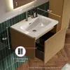 24" Bathroom Vanity with Sink,Modern Floating Vanity with Push Open Soft Close Drawer,Large Storage for Small Space,Natural Oak 5