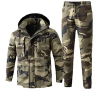 Keep Warm Winter Men'S Camouflage Velvet Coat Suit Outdoor Hik Mountaineering Camp Adventure Combat Hunting Cold Storage Jacket 1