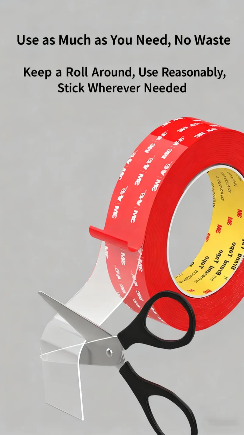 3M starkes, transparentes, doppelseitiges Klebeband, 3M 4910, wasserdichtes, hochviskoses, hochtemperaturbeständiges, spurloses Klebeband – Detail 11