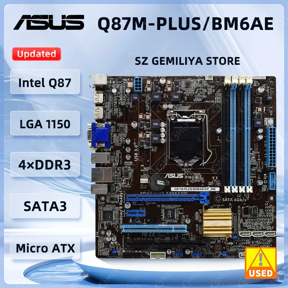 Placa base ASUS Q87M-PLUS Q87M-PLUS/BM6AE/DP_MB Intel Q87 LGA 1150