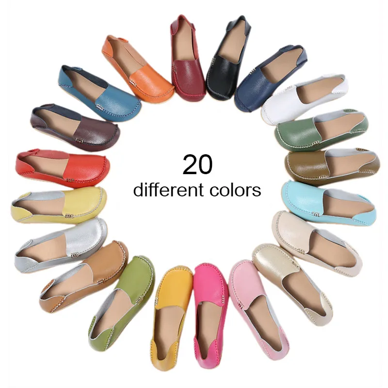 Four Seasons Casual shoes Mother shoes women's two layers cowhide nurse shoes comfortable large size women's shoes D004