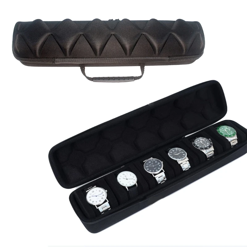 6 Slot Watch Box Case Display Anti-drop Shockproof Watch Bag Mens Jewelry Holder Storage Box