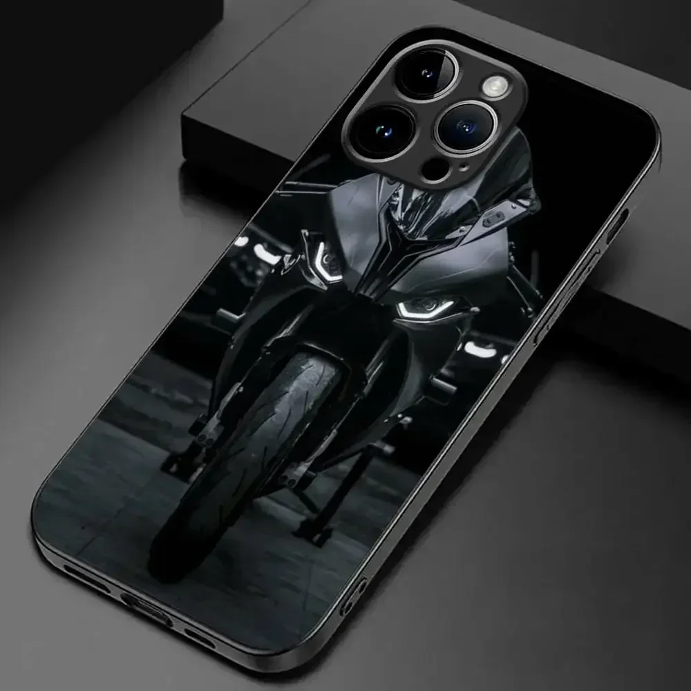 Hot Black Motorcycle Y-Yamaha-R1 Phone Case For iPhone 15 14 13 12 11X XR XS XSMAX 87 Plus Mini Pro Max Soft Black Phone Cover