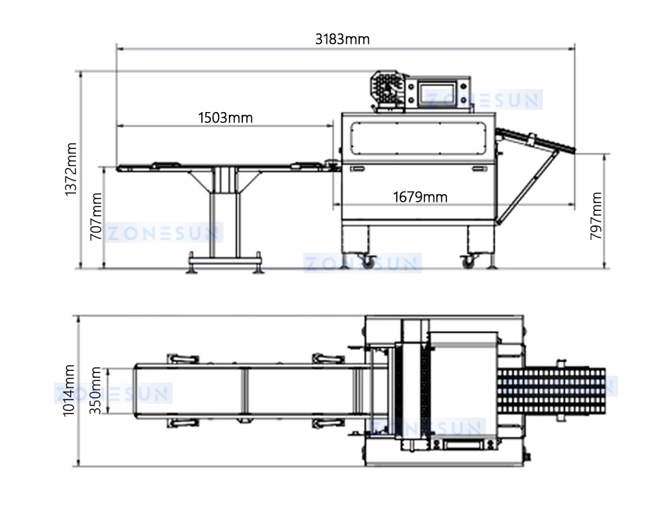 ZONESUN Automatic Food Tray Wrapper Cling Film Wrapping Machine  ZS-CW25