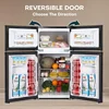 Qwupstreman 3.1 cu. ft mini fridge with freezer,double door mini fridge,adjustable thermostat,energy saving,mini fridge for of 4