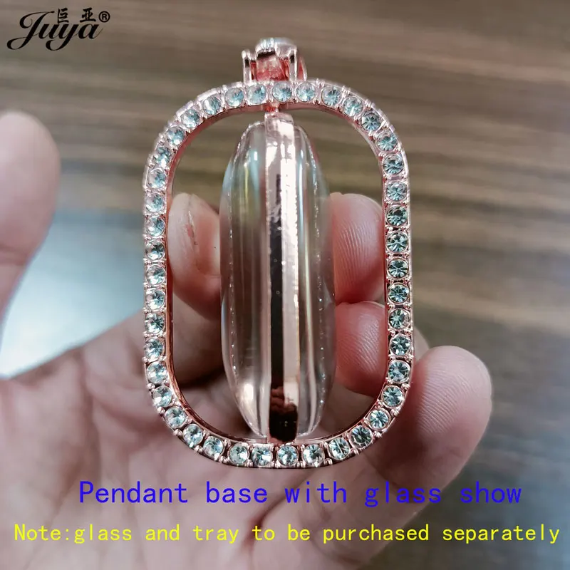 30PCS Wholesale Double Sided Cabochon Pendant Bases 24x38mm Rotatable Blank Tray Charms For DIY Jewelry Making Accessories
