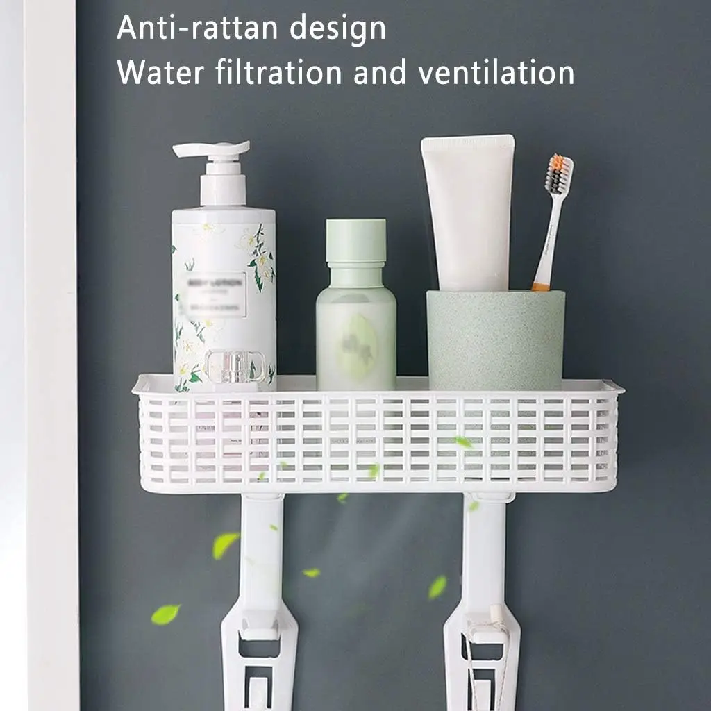 Bathroom Above Over The Toilet Rack No Drill Wall Mounted Shelf Toilet Shelf Organizers Storage Plastic Shower Bath Accessories 3