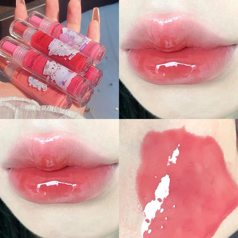 6Color Cat Mirror Lip Glaze High Gloss Moisturizing Sexy Red Lip Tint Lipstick Lip Essence Long Lasting Lipgloss Korean Cosmetic 2