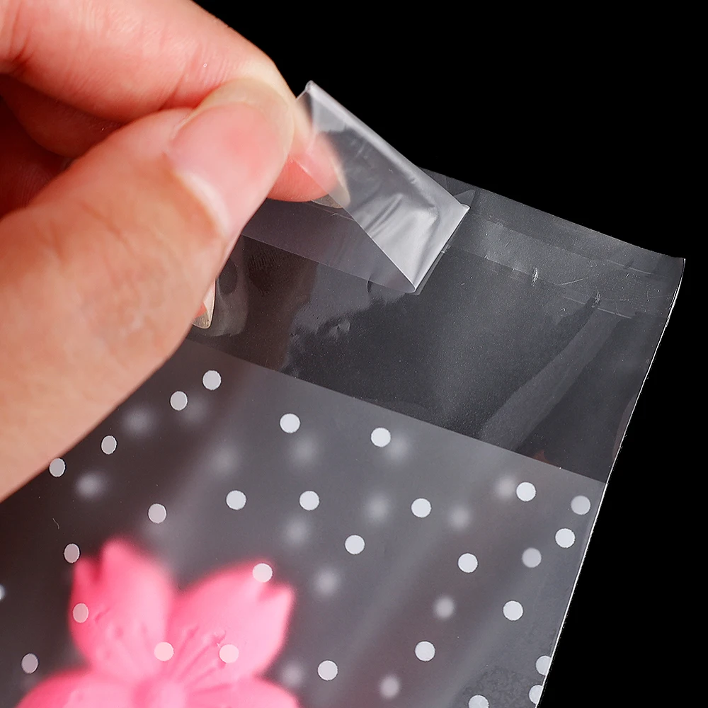 Confezione Da 200 Sacchetti Regalo In Cellophane Trasparente A Pois Bianchi Con 230 Chiusure Argentate, Dimensioni 20x12x4,5 Cm, Per Biscotti, Caramelle, Bomboniere