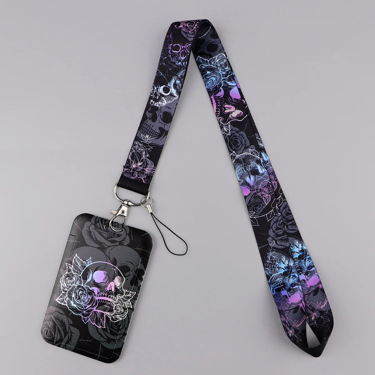 ID 카드 홀더가 있는 멋진 끈, 음악 명언이 있는 열쇠고리, 펑크 스타일 카메라 스트랩, 남녀 공용 선물용 끈