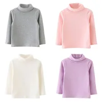 Little Girls Long Sleeve Tee Shirts Soft Turtleneck Layering Pullover Slim Stretchy Tops 6