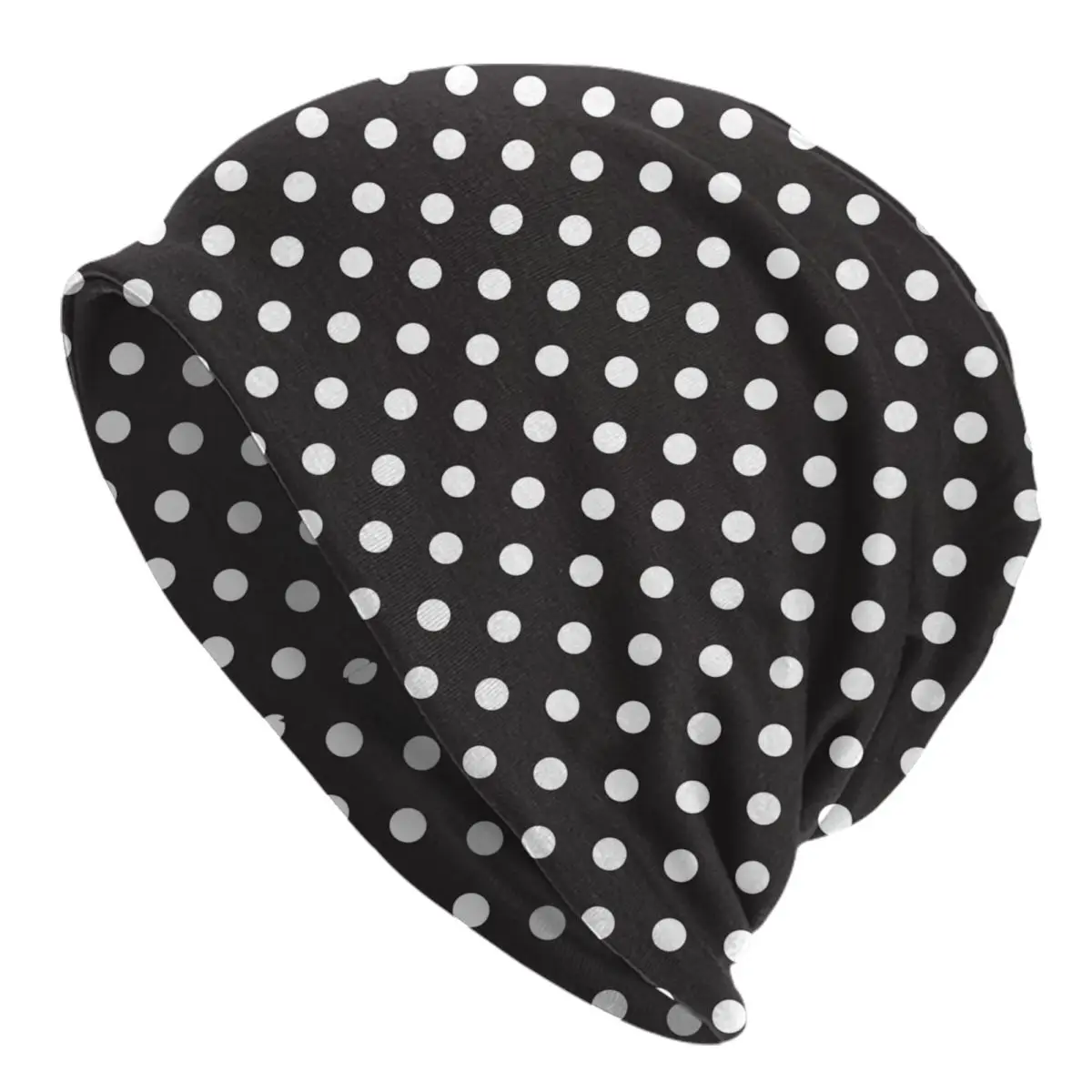 

Classic Black And White Polka Dot Beanie Cap Unisex Winter Warm Bonnet Knitting Hats Fashion Skullies Beanies Hats For