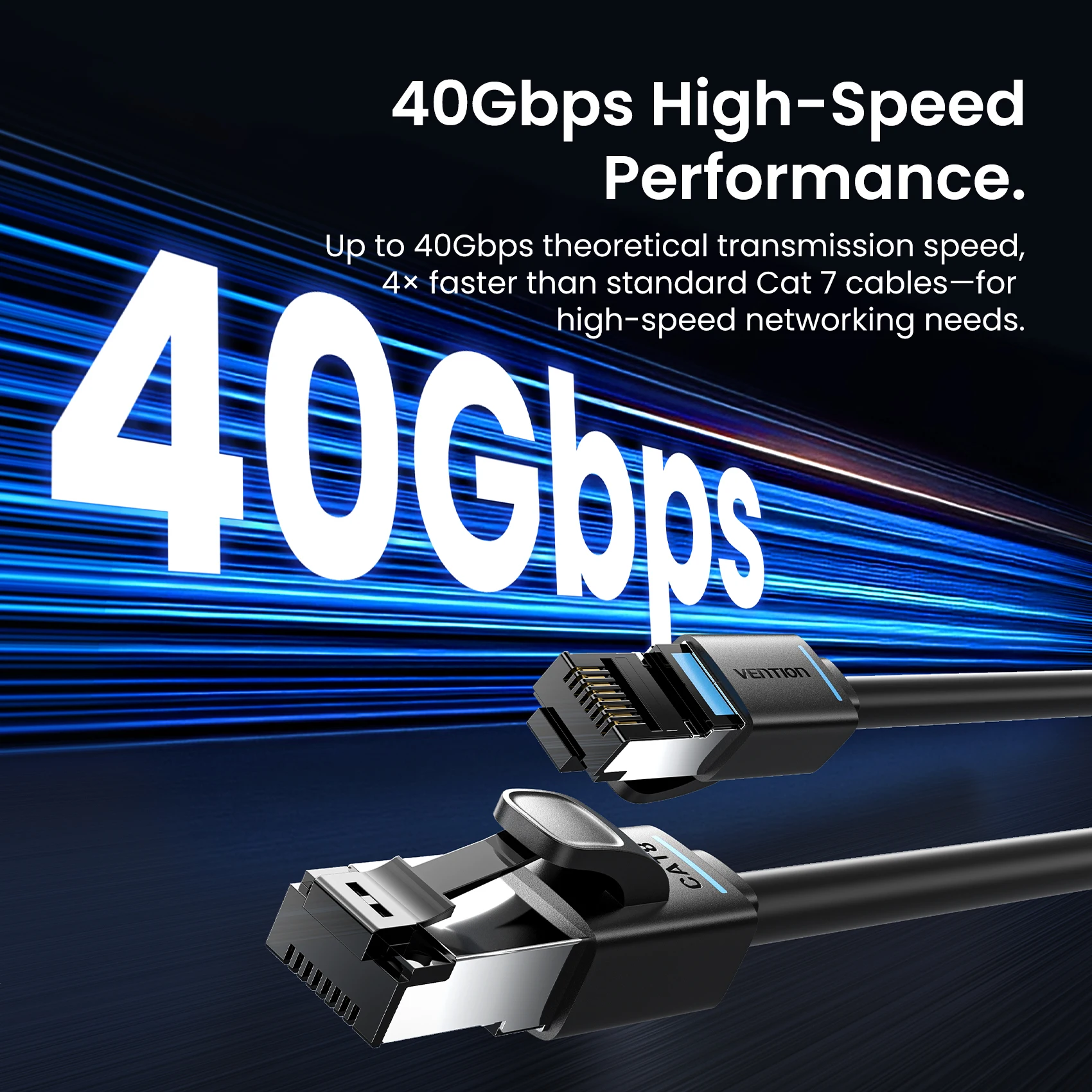 벤션 CAT8 이더넷 케이블 고속 SFTP 40Gbps 2000MHz RJ45 차폐형 실내용 라우터 PC PS5 모뎀 Xbox 네트워크 랜 케이블