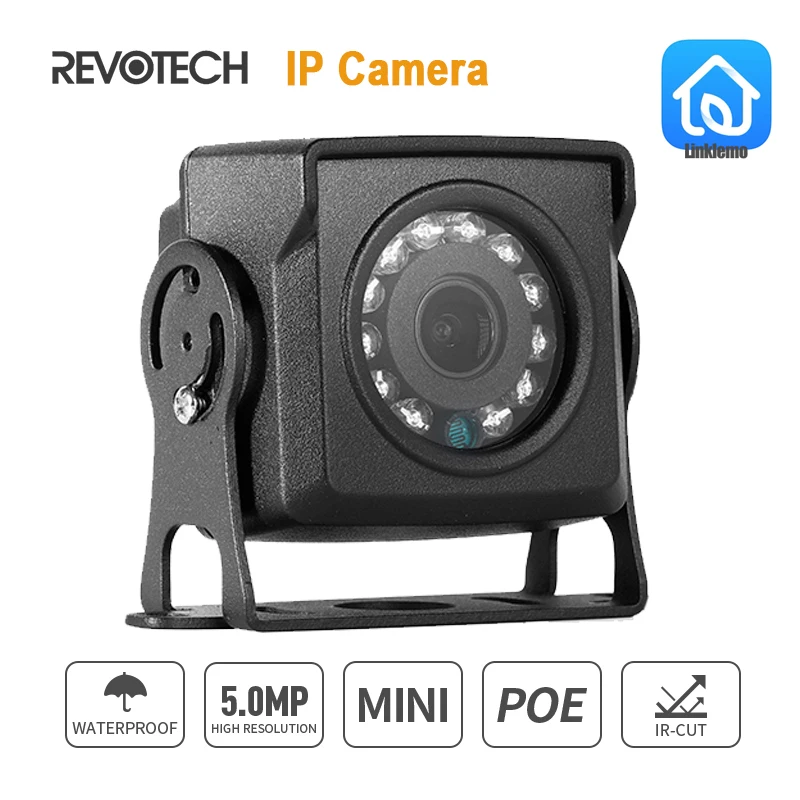 Revotech Mini Waterproof POE IP Camera 5MP Outdoor Security Camera Night Vision Motion Detection Smart Phone