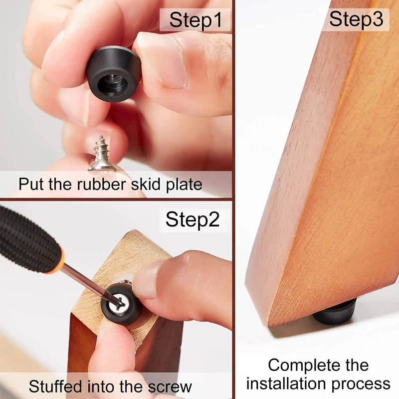 240 Pcs Soft Cutting Board Rubber Feet With Stainless Steel Screws 0.28 X 0.59 For Furniture, Electronics And Appliances