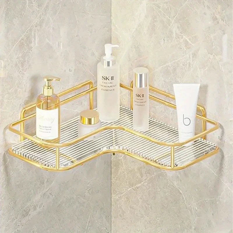 Bathroom Storage Rack Shelf Wall Mounted Triangular Acrylic Hand Washing Table Toilet Corner Folding
