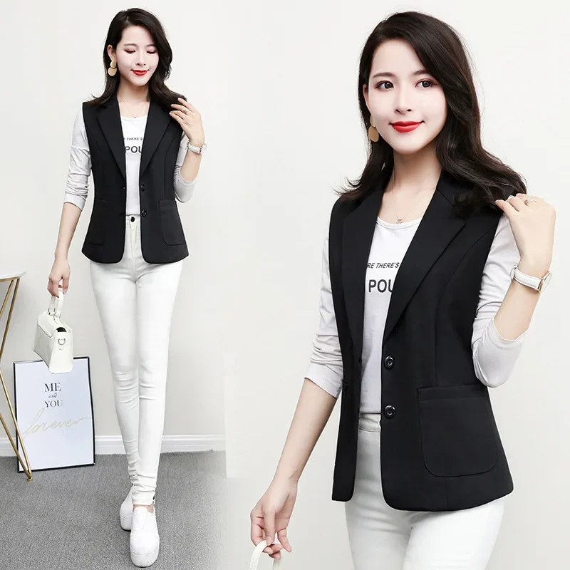 

Black Women Suits 1 Piece Vest Waistcoat Cotton Formal Office Lady Business Work Wear Fashion Girl Coat Prom Dress