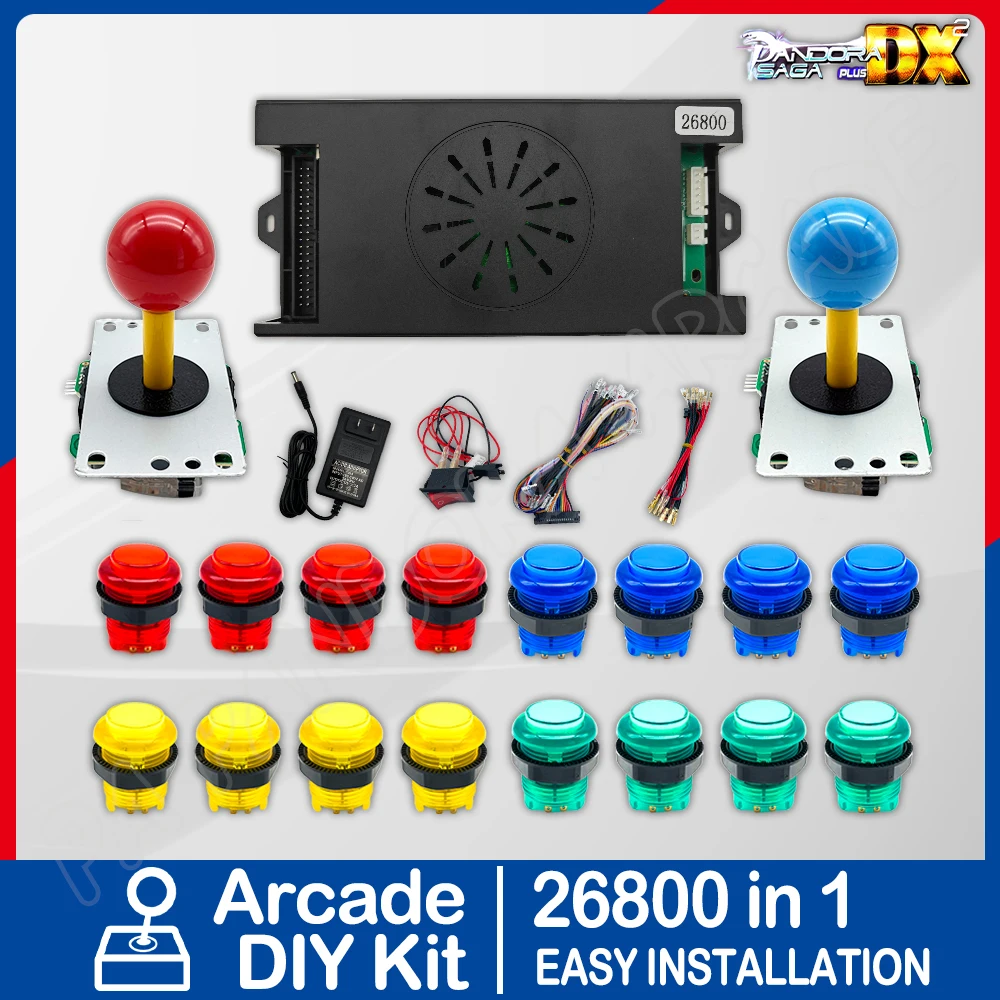 

26800 в 1 Pandora Сага DX плюс коробка материнская плата светящаяся версия светодиодная подсветка кнопки 40Pin аркадная игровая консоль шкаф джойстик 4