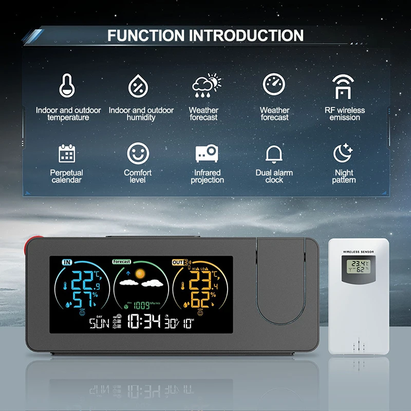 Weather Station Multiple Sensors, with 3 Outdoor Thermometer Wireless;  Indoor Outdoor Temperature and Humidity Data, Time & Perpetual Calendar ;