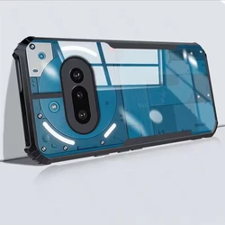 Deluxe Shockproof Acrylic Transparent Back Cover - Thin and Light Shell for Nothing Phone 4A (Black)