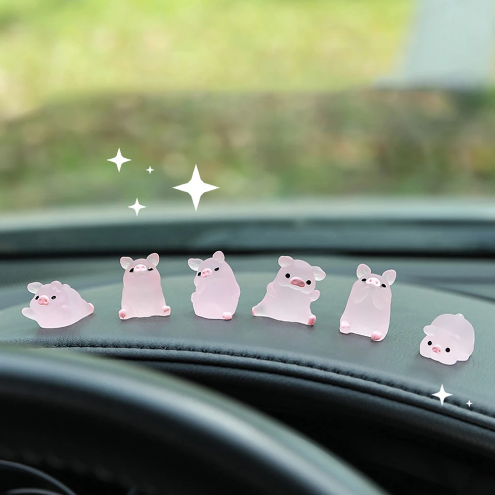 Car Interior Accessories Car Rearview Mirror Decoration Center Console Resin Pig Doll Ornament Bicycle Auto Ornament resin toy accessories