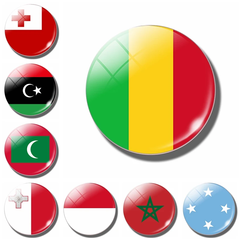 

Mali Flag 30 MM Fridge Magnet Micronesia Tonga Malta Morocco Maldives Mali Monaco Flag Magnetic Refrigerator Stickers Home Decor