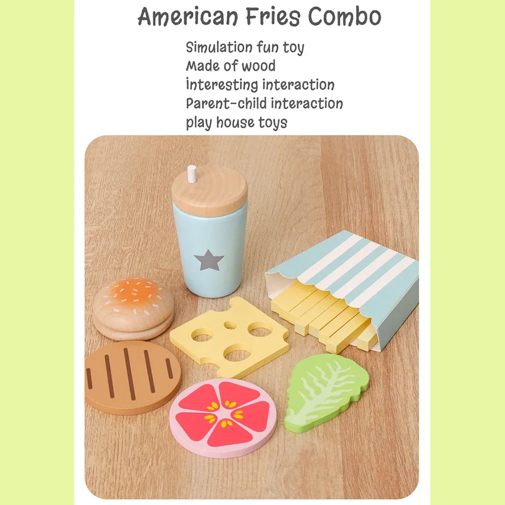 Kitchen Toy High quality pretend play kids simulation wooden food salad set creative wooden fruit toy Early education play house