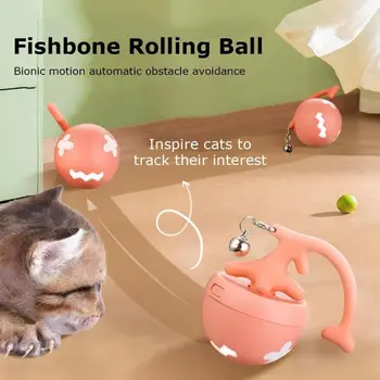 Pet toy fish bone spinning ball for cats to relieve boredom, automatic electric cat teasing toy ball, pet supplies 5