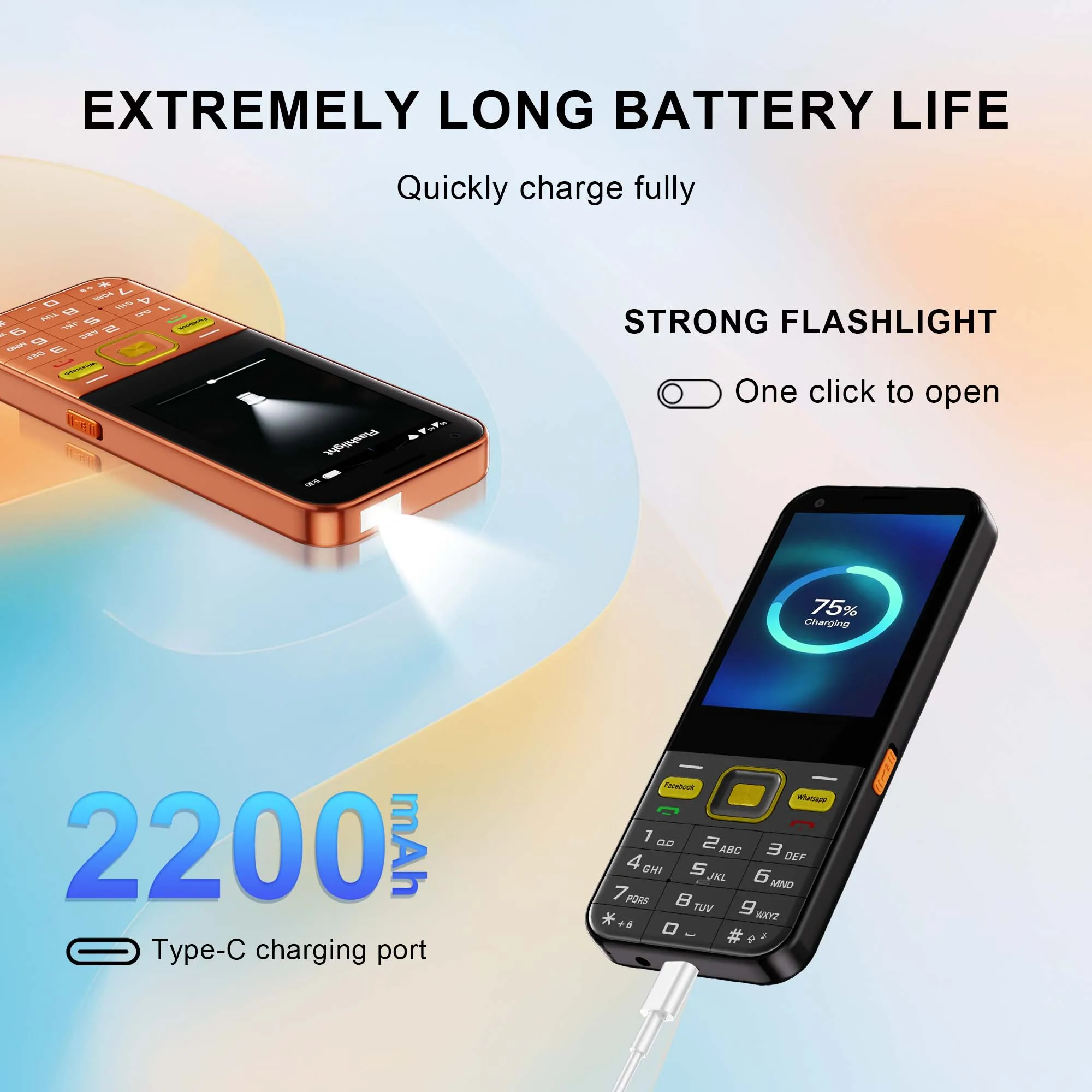 SERVO F8 Ultra 4G Keypad Smartphone Android 8.1 Dual SIM WiFi Hotspot Bluetooth GPS Play Store Torch 2.8" Feature Mobile Phone - Image 5