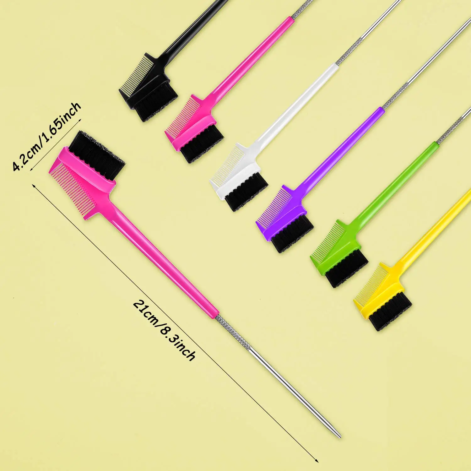 50pcs Hair Eyebrow Grooming Tool Double Sided Eyebrow Brush Comb Edge Control Brush Comb Hair Gel Smooth Styling Tool for women 5