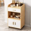 Small Apartment Oven Microwave Cabinet Modern Storage Dining Room Sideboard Sliding Wheel Kitchen Cabinets Drawers Organizer 1
