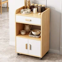 Small Apartment Oven Microwave Cabinet Modern Storage Dining Room Sideboard Sliding Wheel Kitchen Cabinets Drawers Organizer 1