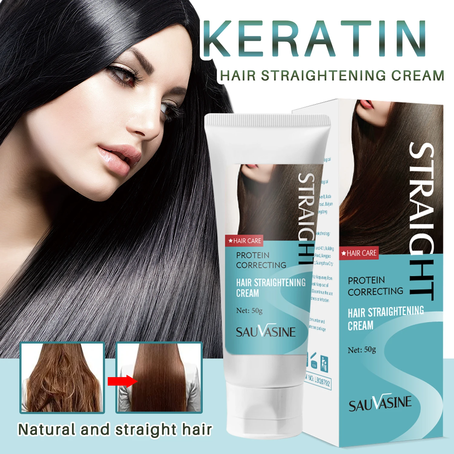 Description Picture 2 of itemHair Straightener Cream Protein Correction Cream Professional Keratin Hair Treatment Straight Repairs Damage Hair Care Products
