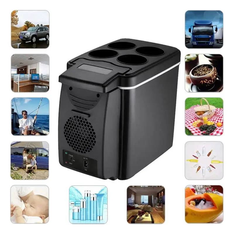 6 Liter Mini Fridge For Camping Lightweight Car Armrest Mini Refrigerator Container Freezer Box Insulated Cooler Car Gadgets mini refrigerator,camping refrigerator,car refrigerator accessories