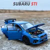 1/32 Subarus WRX STI Alloy Sports Car Model Diecast Simulation Metal Toy Race Car Model Sound and Light Collection Children Gift 2
