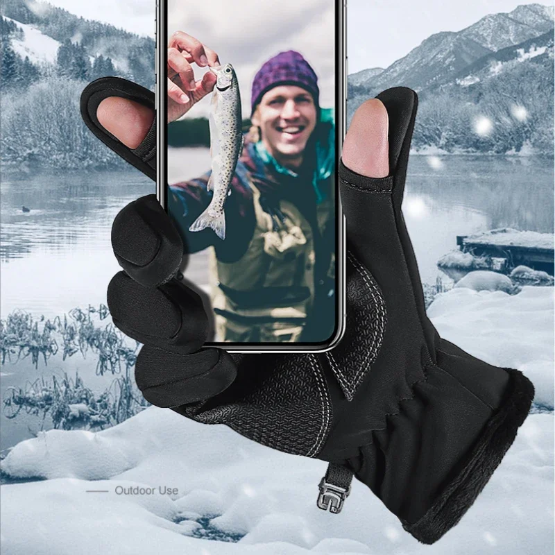 Fingerless Fishing Gloves 2 Finger Flip Winter