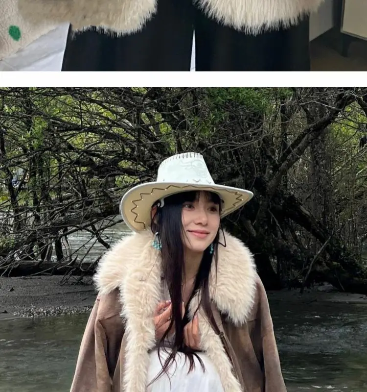 Lamb Wool Fur one Cotton-Padded fUR Coat 2024 Winter Fatty Senior Sense Plus Cashmere Thick Cotton-Padded Coat Jacket Zichao X4