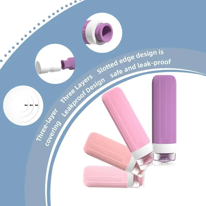 Compact Silicone Travel Bottle Set - Portable Leak-Proof Containers for Toiletries and Outdoor Adventures