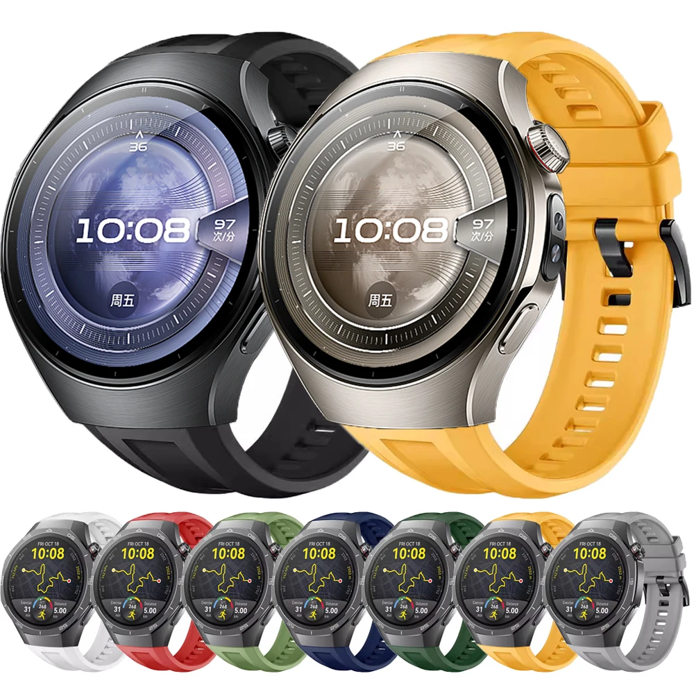 Silicone Sports Loop Watch Band with Metal Buckle Bracelet