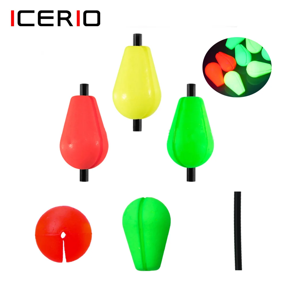 

ICERIO EVA Hard Foam Fishing Bobbers Peg Floats Slotted Mini Eye-catching Streams Fly Fishing Gear Float Rigs Catfish Fishing