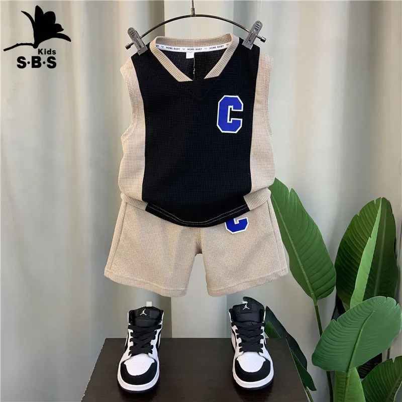 

Boys vest set 2023 new baby clothes children cool and handsome children's clothing 2-piece set