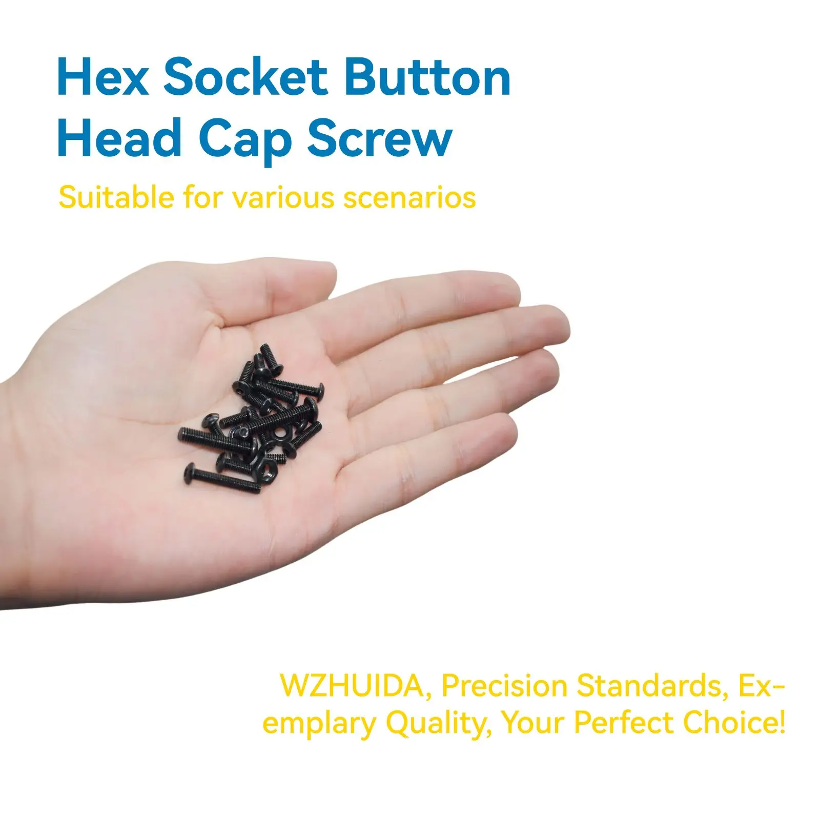 M3 M4 M5 Hex Socket Button Head Bolts Nuts Kit Screw 8mm/12mm/16mm/20mm 480Pcs with 3 Hex Wrenches