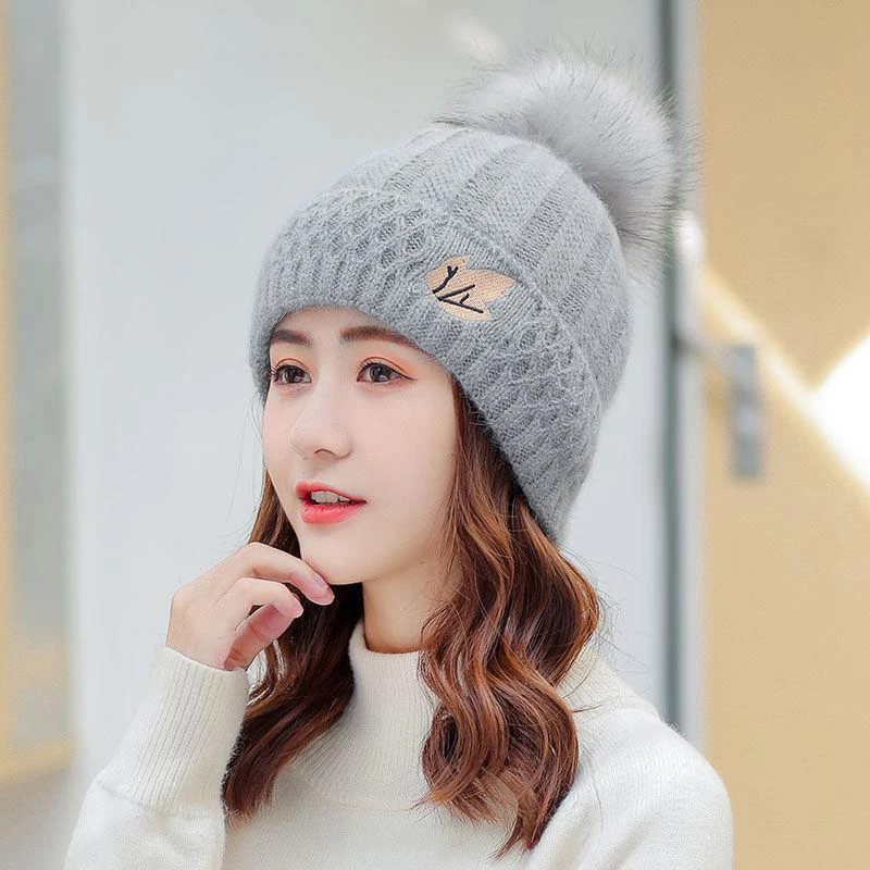 3-Pack Women's Beanie With Pom Pom – Soft Acrylic Knit Winter Hats, One Size Fits All, Multiple Colors - View #5