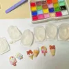 6pcs/set   Ice Cream Bear Lollipops Rabbit 3D Nail Acrylic Mold Nail Art Decorations DIY Silicone Nail Art Templates 3