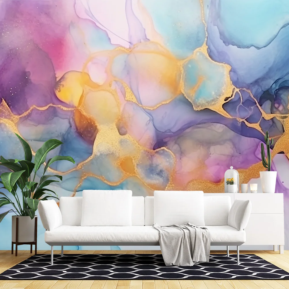 

Natural Luxury Abstract Fluid Art Large Living Room Wall Decor Wall Sticker Wall Decals for Bedroom Kids Room Removable Sticker